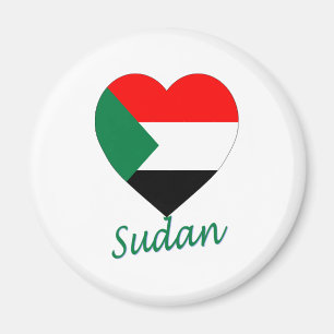 Aimant Coeur du drapeau soudanais