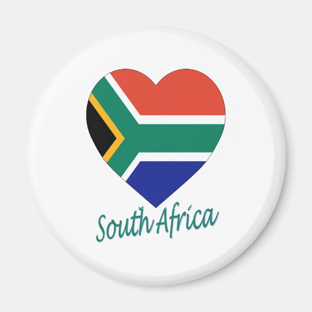 Aimant Coeur du drapeau sud-africain (Devant)