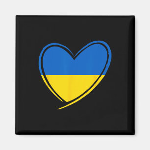 Aimant Coeur d'Ukraine Drapeau ukrainien Patriotique Homm