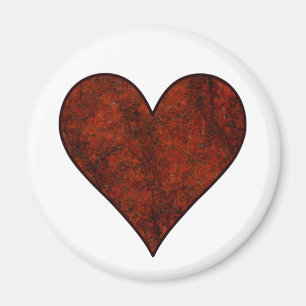 Aimant Coeur en pierre rouge
