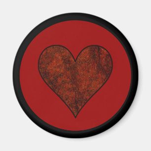 Aimant Coeur en pierre rouge