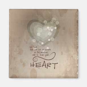 Aimant Coeur Encouragement Religieux, Grunge