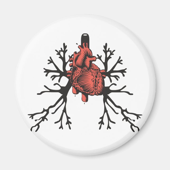 Aimant Coeur et poumons (Devant)