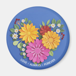 Aimant Coeur floral sculpté élégant