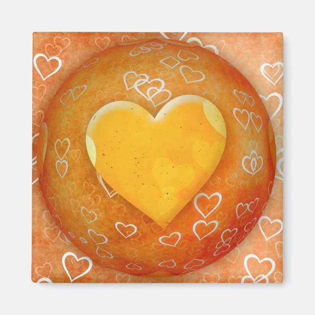 Aimant Coeur jaune (Devant)