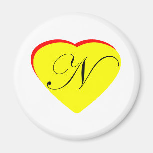 Aimant Coeur jaune rouge N Faire-part de mariage Le MUSÉE