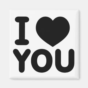 Aimant Cœur "Je t'aime" noir classique