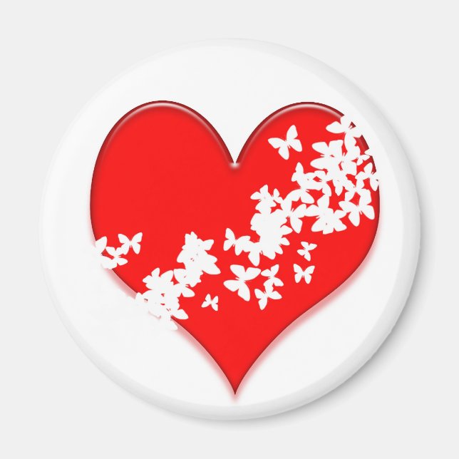 Aimant Coeur papillon (Devant)