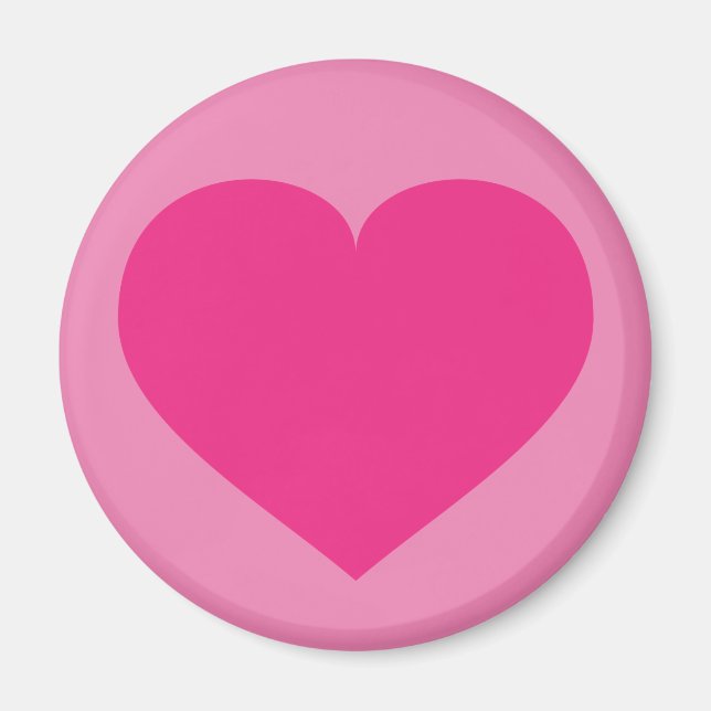 Aimant Coeur rose chaud (Devant)