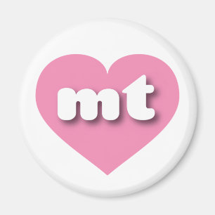 Aimant Coeur rose du Montana - J'aime mt