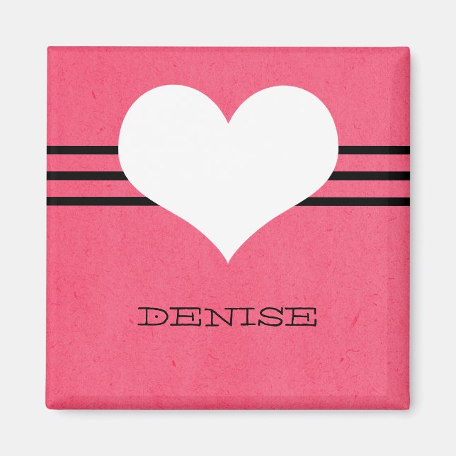 Aimant Coeur rose moderne (Devant)