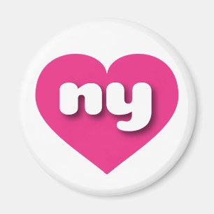 Aimant Coeur rose vif de New York - J'aime