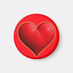 Aimant Coeur rouge 3-D brillant