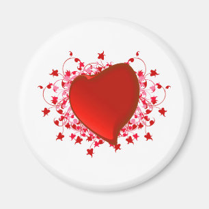 Aimant Coeur rouge brillant
