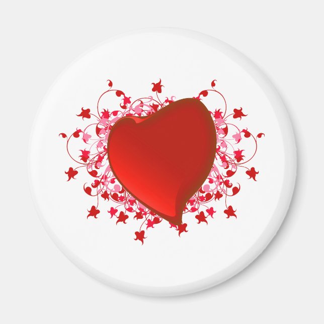 Aimant Coeur rouge brillant (Devant)