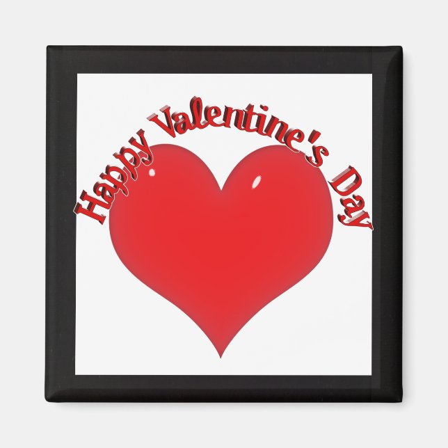 Aimant Coeur rouge brillant Valentine (Devant)