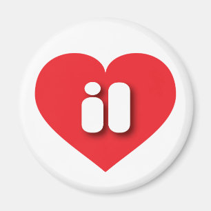 Aimant Coeur rouge de l'Illinois - I love il