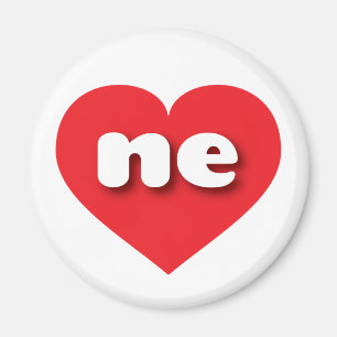 Aimant Coeur rouge du Nebraska - I love ne