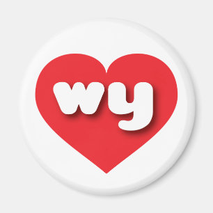 Aimant Coeur rouge du Wyoming - J'aime pourquoi