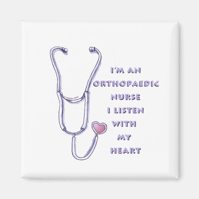 Aimant Coeur stéthoscope Infirmière orthopédique (Devant)