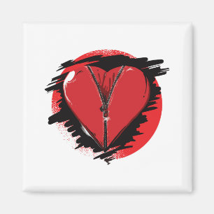 Aimant Coeur Zipper