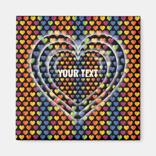 Aimant Cœurs arc-en-ciel minimalistes élégants