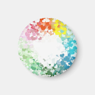 Aimant Coeurs colorés modernes Modèle blanc personnalis