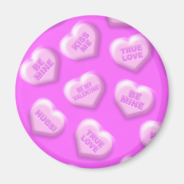 Aimant Coeurs de bonbons Valentine (Devant)