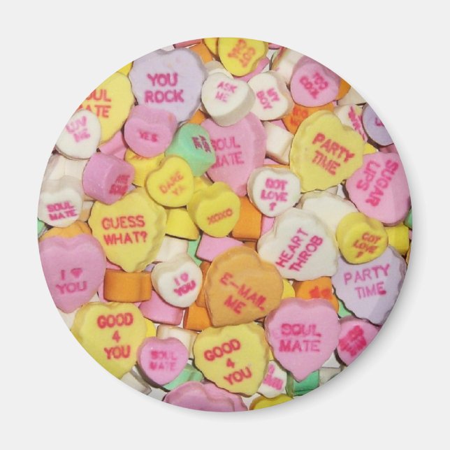 Aimant Coeurs de bonbons Valentine (Devant)