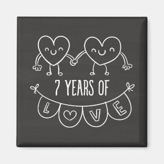 Aimant Coeurs de calèche-cadeaux du 7e anniversaire