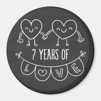 Aimant Coeurs de calèche-cadeaux du 7e anniversaire