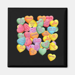 Aimant Cœurs de conversation de bonbons vintage pour anti