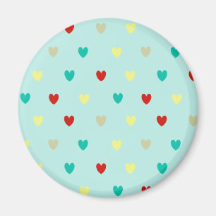 Aimant Coeurs de polka minuscules sur le vert de la mer