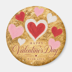 Aimant Cœurs Dorés Étincelle de la Saint-Valentin