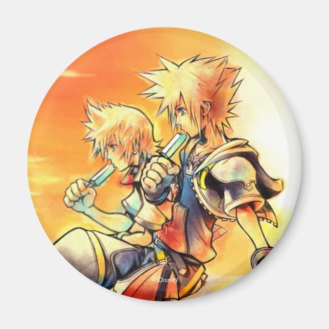 Aimant Coeurs du Royaume II | Roxas & Sora Mangeant des g (Devant)