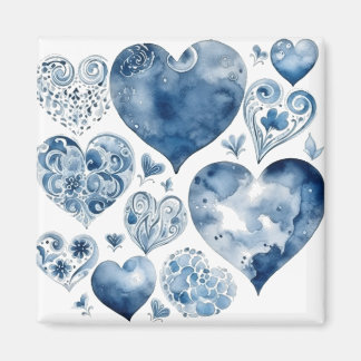 Aimant Coeurs en Delft Blue