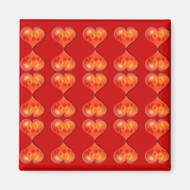 Aimant Coeurs en feu (Devant)