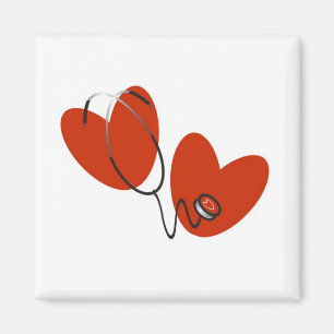 Aimant Coeurs et T-shirts et cadeaux de stéthoscope