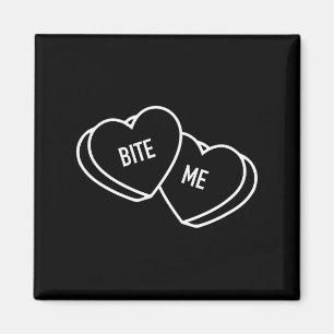 Aimant Cœurs mignons me mordent, Anti-Saint-Valentin drôl