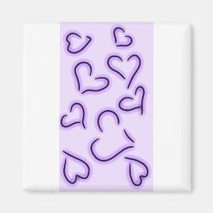 Aimant Coeurs mignons violet