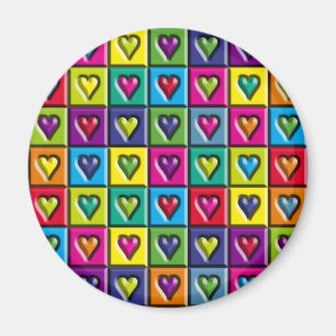 Aimant Coeurs multicolores