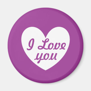 Aimant Coeurs polka blanc sur violet