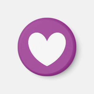 Aimant Coeurs polka blanc sur violet