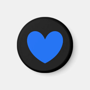Aimant Coeurs polka bleu sur noir
