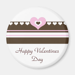 Aimant Coeurs roses et chocolatés Saint Valentin