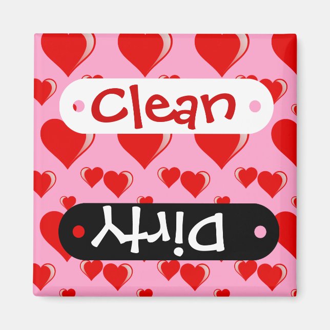 Aimant Coeurs rouge et rose Motif de la Saint Valentin (Devant)