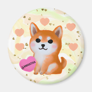 Aimant Coeurs Shiba Inu mignons   Pour Amoureux des chien