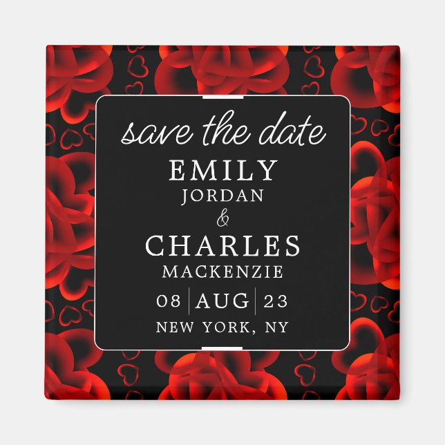 Aimant Coeurs Un Mariage Élégant (Devant)