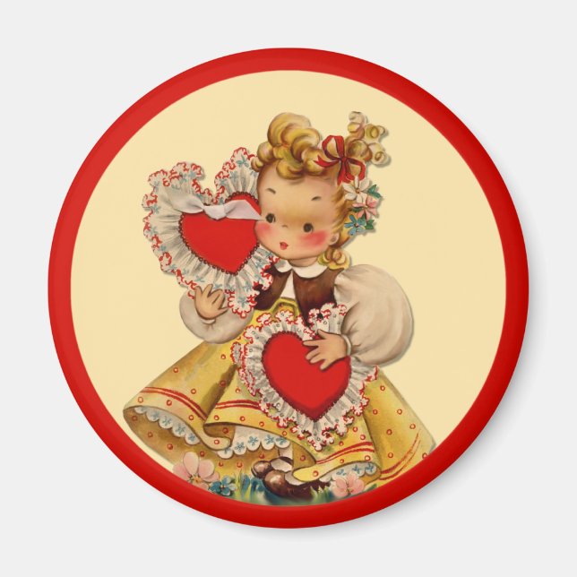Aimant Coeurs vintages ma chérie (Devant)