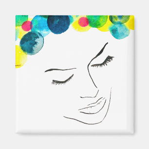 Aimant Coiffure de bulle psychédélique